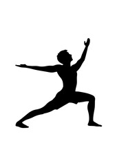 Warrior Pose Yoga Silhouette