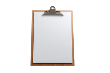 Blank Clipboard on Transparent Background for Mockups