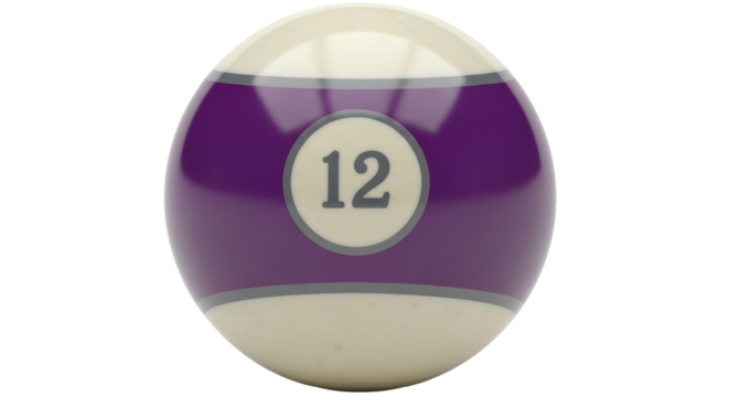 Isolated Striped Billiard Ball Number 12