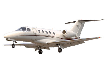 Fototapeta premium White Executive Private Jet on Transparent Background