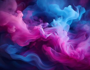 blue pink swirling smoke art studio