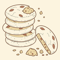 vector illustration of a stack of bread