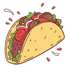 vector illustration of a sandwich with sausage