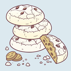 hand drawn vector illustration of a cartoon chicken