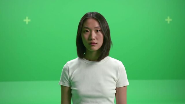 A female character standing idle neutral pose,