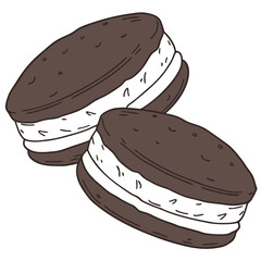 hand drawn vector illustration of a cartoon donut