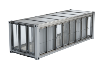 Modular Glass Container Extension Unit on Transparent Background