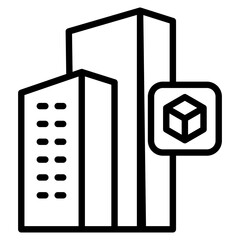 Bim Modeling line icon
