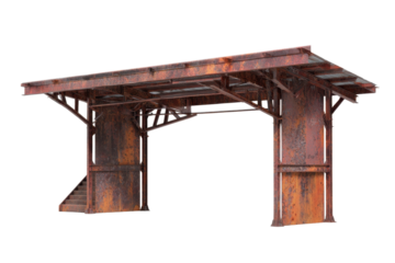 Rusted Industrial Train Platform Canopy