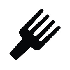 Obraz premium Black and white graphic illustration of a standard dining fork cutlery