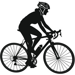 Cyclist with helmet