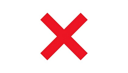 Obraz premium Red X on white background