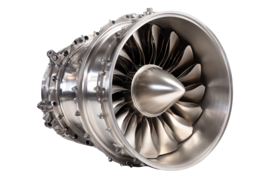 Jet Turbofan Engine Fan Isolated on Transparent Background
