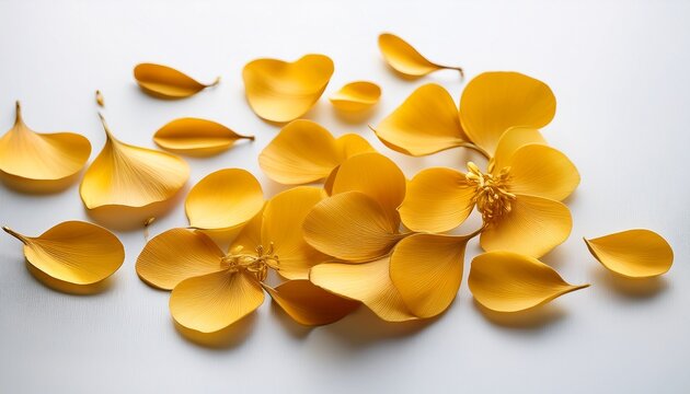 delicate golden petals of camelina sativa gold of pleasure plant on a white background nature botanical
