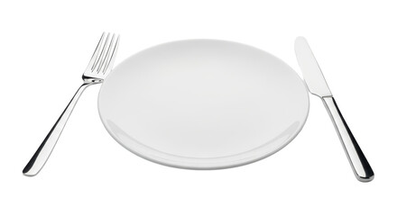 Isolated Plate with Cutlery