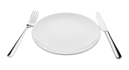 Isolated Plate with Cutlery