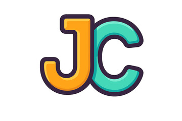Modern JC monogram logo design. Abstract J and C initial letter combination for brand identity. Creative vector cartoon illustration isolated on a transparent background. Symbol.