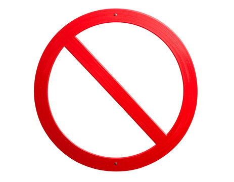  Classic Red Circle with Diagonal Slash, Not Allowed Sign, Isolated