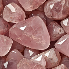 Polished rose quartz gemstone