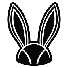 bunny ears outline vector illustration