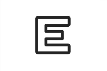 Letter E logo design vector. E monogram initial icon. Modern minimalist geometric alphabet symbol for business or branding. Simple bold outline font typography graphic element.