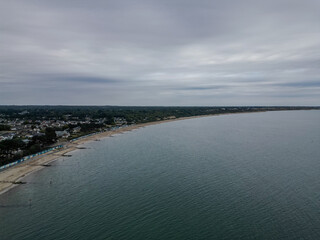 Aerial shot Avon Beach Christchurch Bay shot UK