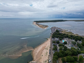 Christchurch Harbour aerial shot Dorset UK 