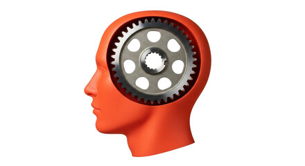 Isolated Head with Gear Inside