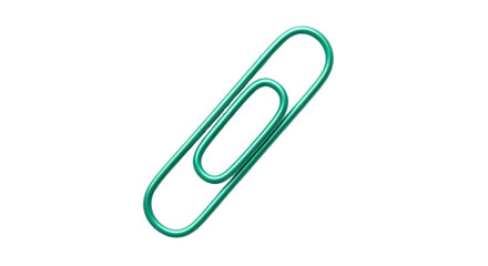 Isolated Green Paper Clip