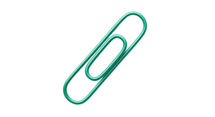Isolated Green Paper Clip