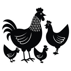 chick family vector illustration