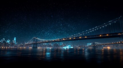 bay bridge at night