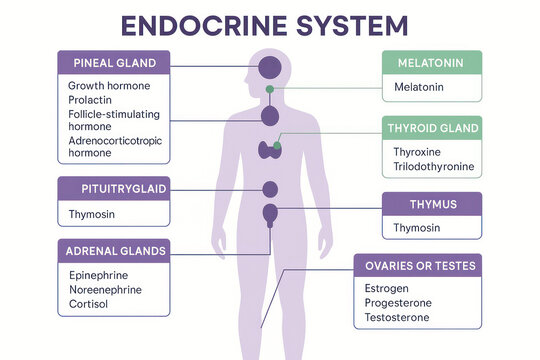 Endocrine System Diagram - Illustration of Human Hormone Glands [Illustration]