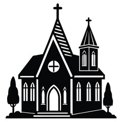 easter church vector illustration