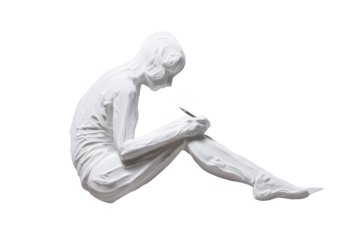 Sculpted Figure Drawing on Transparent Background