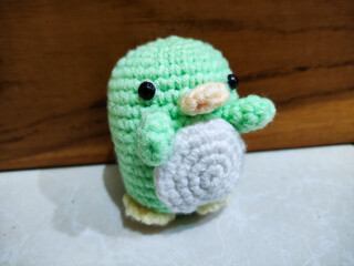 Amigurumi crocheted soft toy penguin