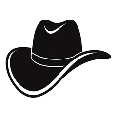 Western Cowboy Hat Minimal Vector Silhouette for Design
