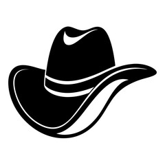 Western Cowboy Hat Minimal Vector Silhouette for Design