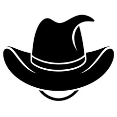 Western Cowboy Hat Minimal Vector Silhouette for Design
