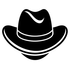 Western Cowboy Hat Minimal Vector Silhouette for Design