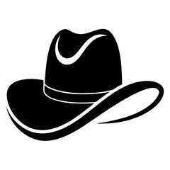 Western Cowboy Hat Minimal Vector Silhouette for Design