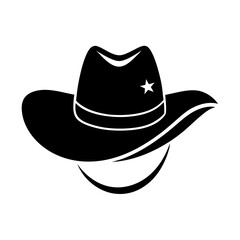 Western Cowboy Hat Minimal Vector Silhouette for Design
