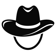 Western Cowboy Hat Minimal Vector Silhouette for Design