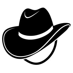 Western Cowboy Hat Minimal Vector Silhouette for Design