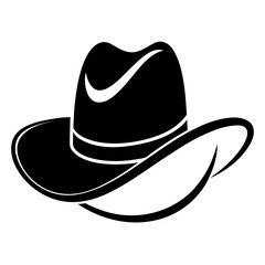 Western Cowboy Hat Minimal Vector Silhouette for Design