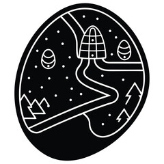 egg hunt map vector illustration