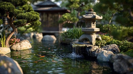 Naklejka premium fountain in the park