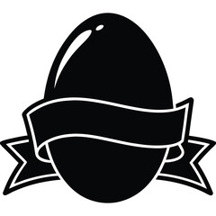 egg ribbon bow vector illustration