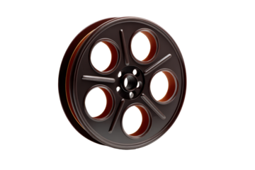 Vintage Film Reel on Transparent Background