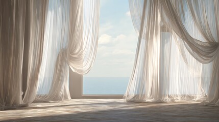 curtains in the window